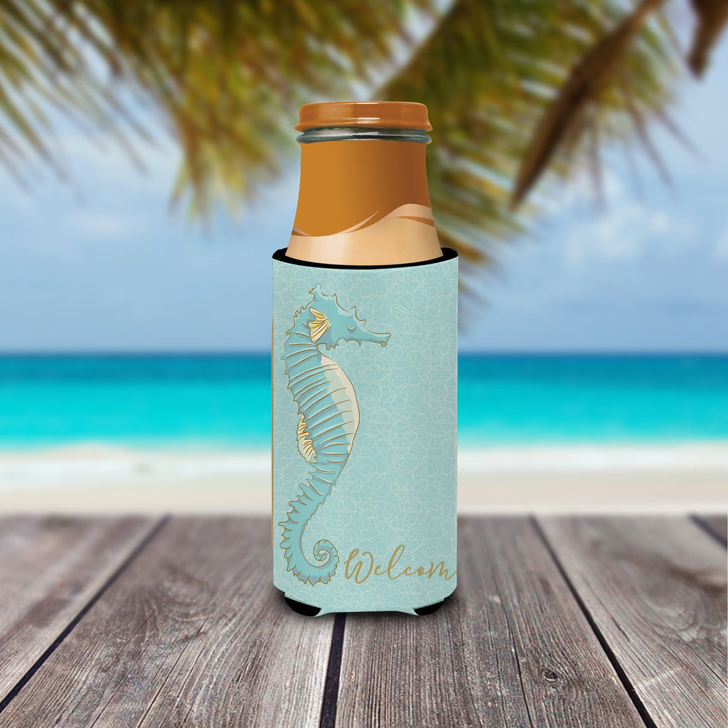 Seahorse Slim Can Hugger , Insulated Foam Hugger for 12 oz Slim Cans, Beer Bottles & Water Bottles, Printed in USA