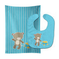 Baby Boy Bear Wagon Baby Bib & Burp Cloth Easy-Clean Baby Bib Baby Feeding Accessory Baby Mealtime Essential