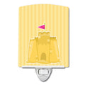 Beach Baby Girl Sand Castle Ceramic Night Light Compact, UL-Certified, Ideal for Bedroom, Bathroom, Nursery, Hallway, Kitchen, 6x4x3, Multicolor