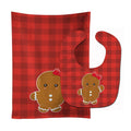 Christmas Gingerbread Girl Baby Bib & Burp Cloth Easy-Clean Baby Bib Baby Feeding Accessory Baby Mealtime Essential