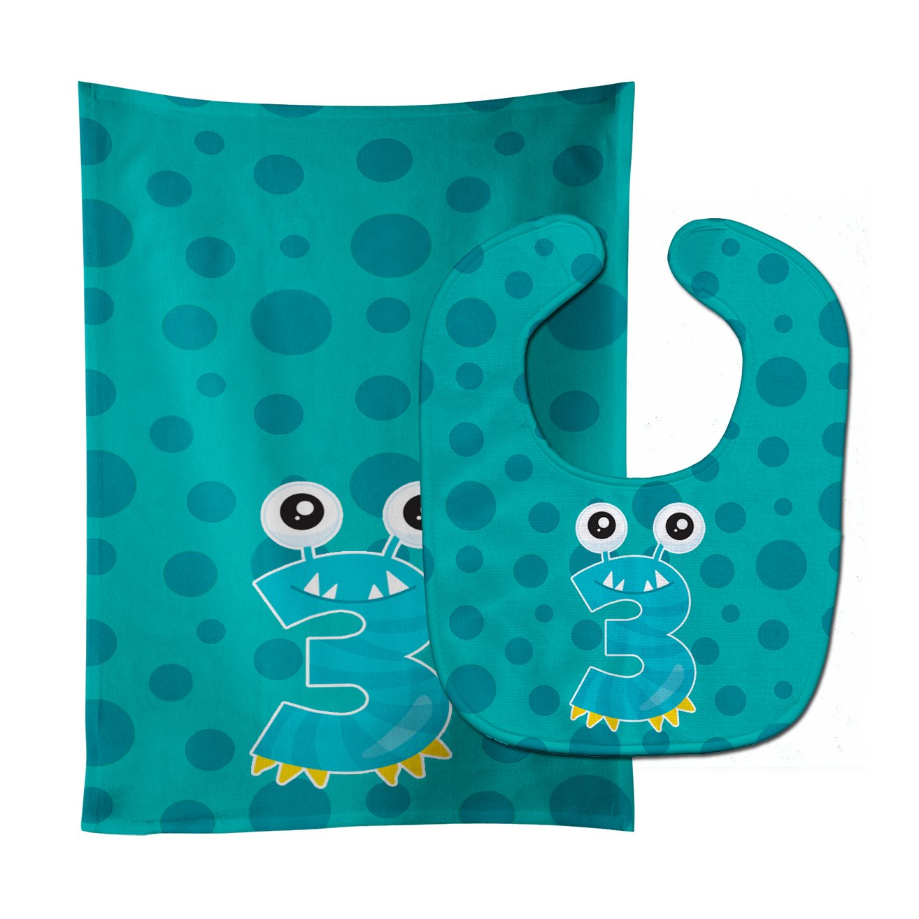 Monster Month 3 Baby Bib & Burp Cloth Easy-Clean Baby Bib Baby Feeding Accessory Baby Mealtime Essential