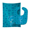 Nautical Dolphin Ceaser Baby Bib & Burp Cloth Easy-Clean Baby Bib Baby Feeding Accessory Baby Mealtime Essential