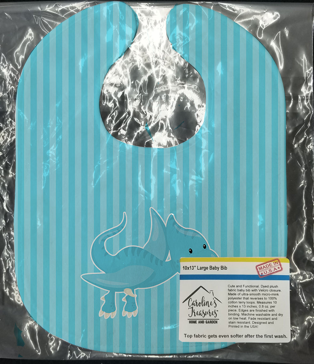 Dinosaur Blue #2 Baby Bib Easy-Clean Baby Bib Baby Feeding Accessory Baby Mealtime Essential, 10 x 13, Multicolor