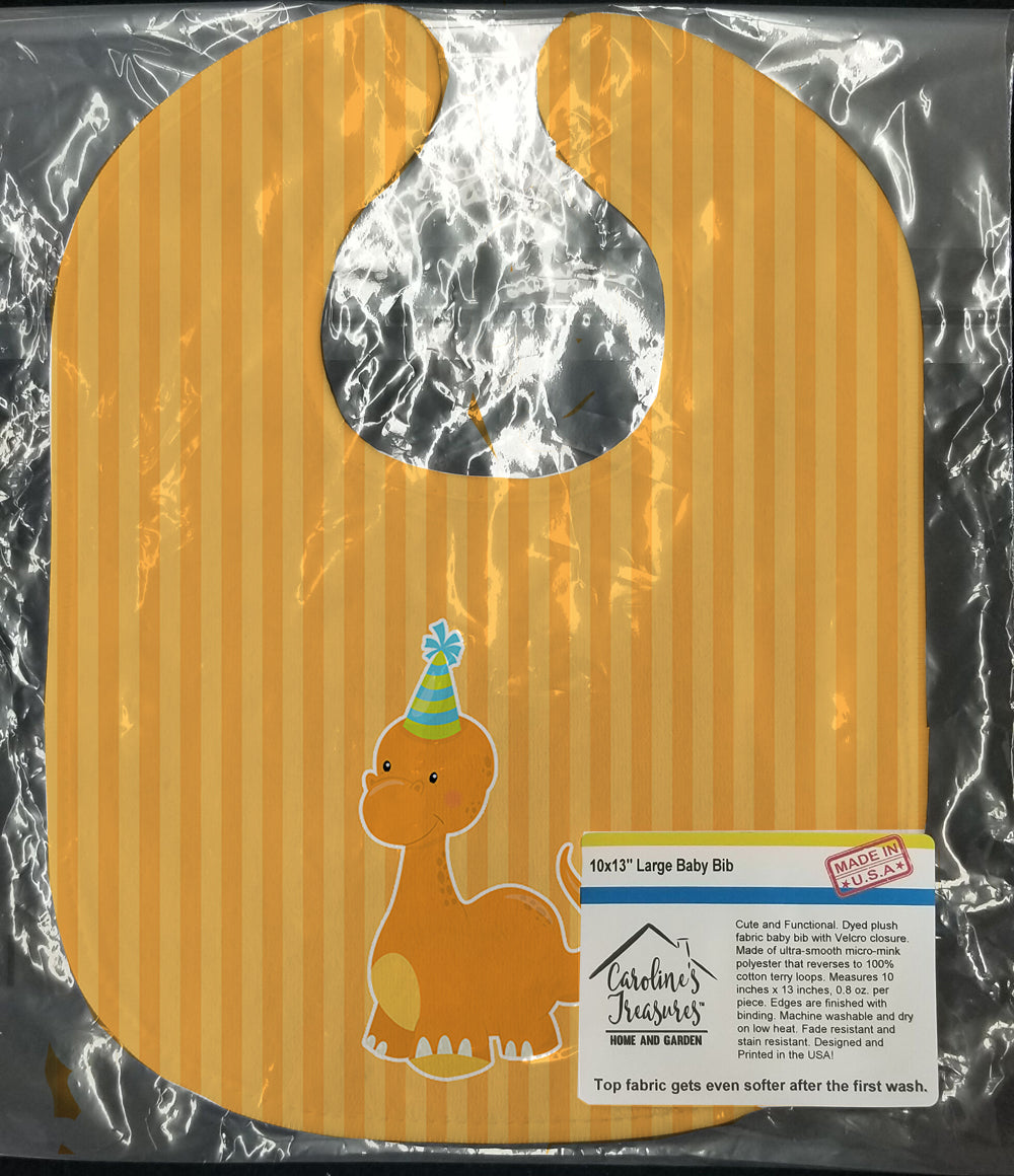 Dinosaur Orange Baby Bib Easy-Clean Baby Bib Baby Feeding Accessory Baby Mealtime Essential, 10 x 13, Multicolor