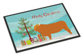 Highland Cow Christmas Doormat Indoor Outdoor 24H X 36W Front Door Mat Rugs for Entryway, Non Slip Washable Low Pile,