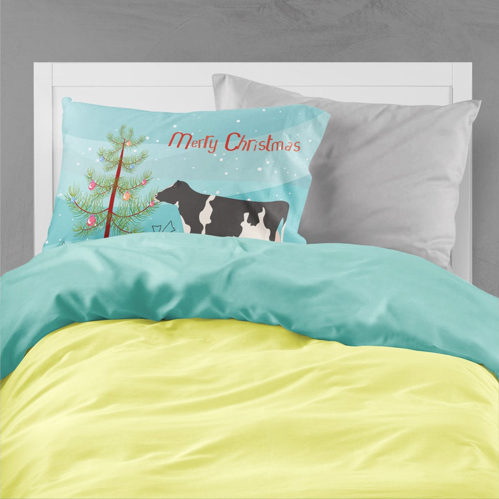 Holstein Cow Christmas Standard Pillowcase Lightweight Super Soft Easy Care Decorative Artwork Pillowcase, Standard