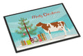 Ayrshire Cow Christmas Doormat Indoor Outdoor 18H X 27W Front Door Mat Rugs for Entryway, Non Slip Washable