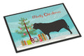 Black Angus Cow Christmas Doormat Indoor Outdoor 24H X 36W Front Door Mat Rugs for Entryway, Non Slip Washable Low Pile,