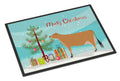 Jersey Cow Christmas Doormat Indoor Outdoor 24H X 36W Front Door Mat Rugs for Entryway, Non Slip Washable Low Pile,