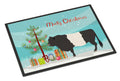 Belted Galloway Cow Christmas Doormat Indoor Outdoor 24H X 36W Front Door Mat Rugs for Entryway, Non Slip Washable Low Pile,