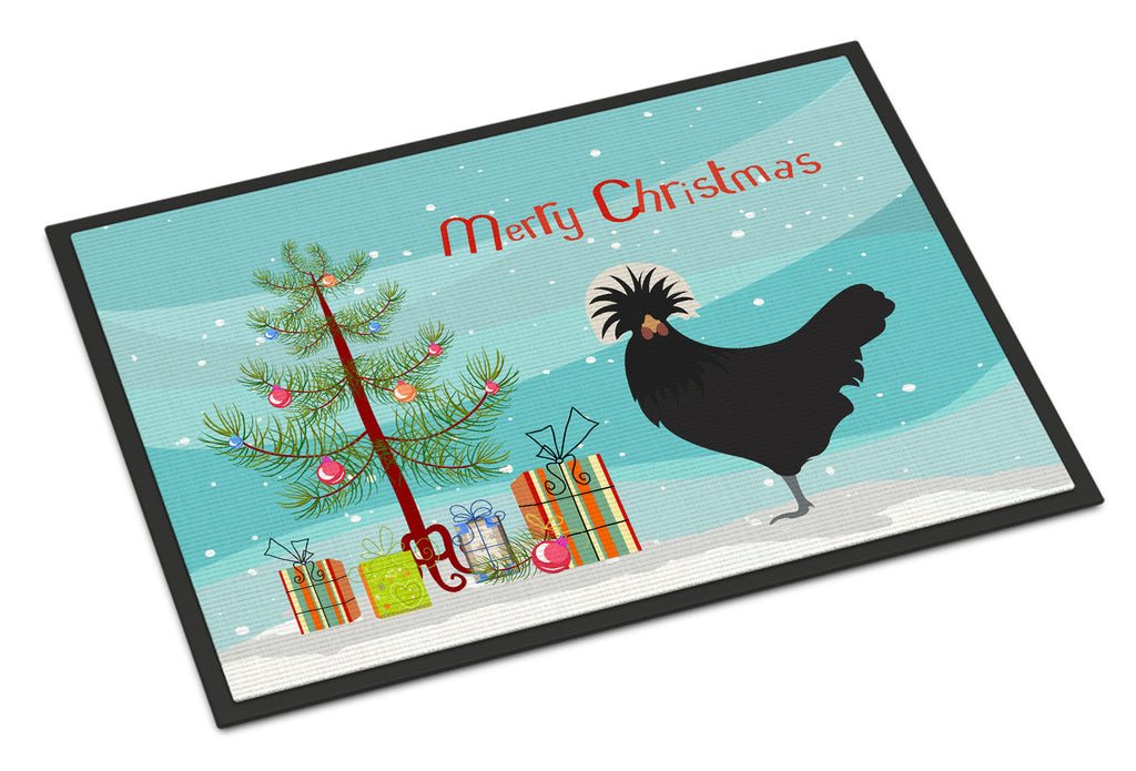 Polish Poland Chicken Christmas Doormat Indoor Outdoor 18H X 27W Front Door Mat Rugs for Entryway, Non Slip Washable