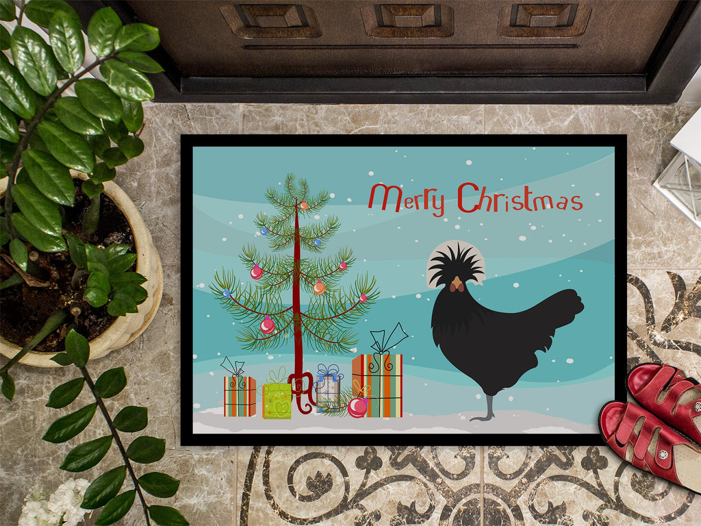 Polish Poland Chicken Christmas Doormat Indoor Outdoor 18H X 27W Front Door Mat Rugs for Entryway, Non Slip Washable