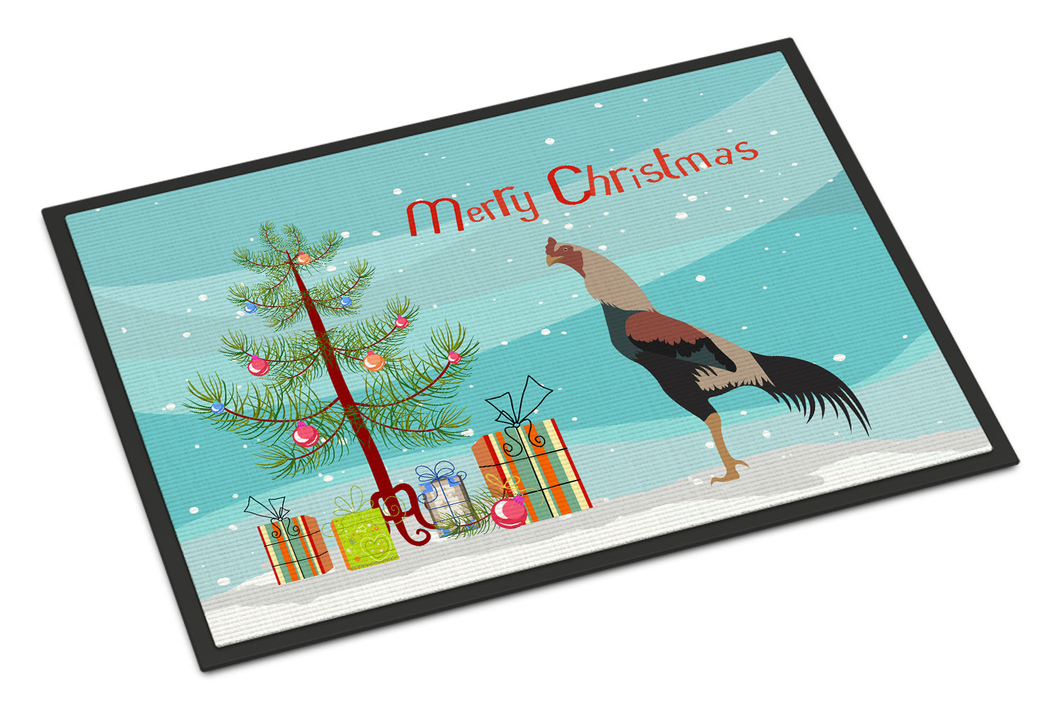 Kulang Chicken Christmas Doormat Indoor Outdoor 24H X 36W Front Door Mat Rugs for Entryway, Non Slip Washable Low Pile,