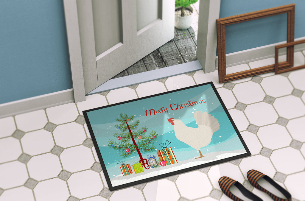 Leghorn Chicken Christmas Doormat Indoor Outdoor 24H X 36W Front Door Mat Rugs for Entryway, Non Slip Washable Low Pile,