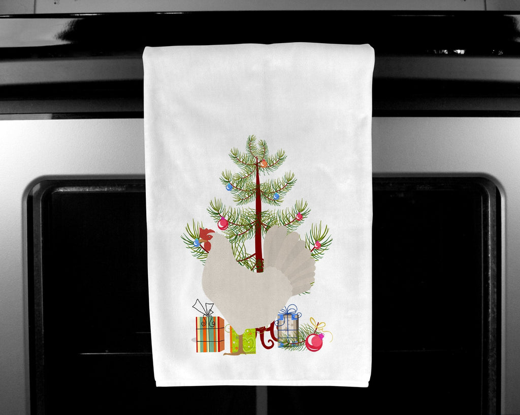 Leghorn Chicken Christmas Kitchen Towel Set of 2 White Dish Towels Decorative Bathroom Hand towel for Hand, Face, Hair, Yoga, Tea, Dishcloth, 19 X 28", White