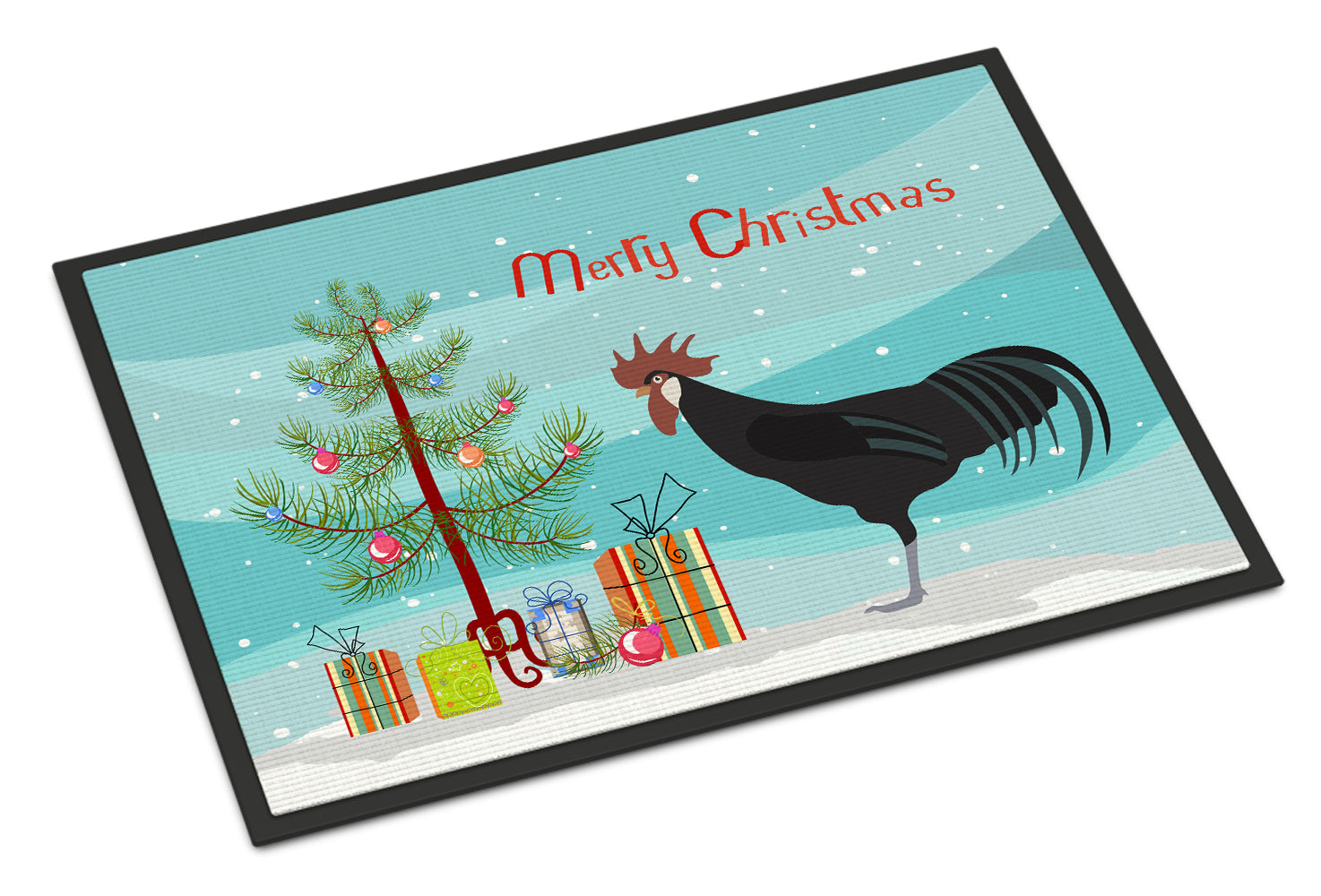 Minorca Ctalalan Chicken Christmas Doormat Indoor Outdoor 24H X 36W Front Door Mat Rugs for Entryway, Non Slip Washable Low Pile,