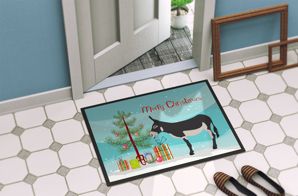 American Mammoth Jack Donkey Christmas Doormat Indoor Outdoor 24H X 36W Front Door Mat Rugs for Entryway, Non Slip Washable Low Pile,