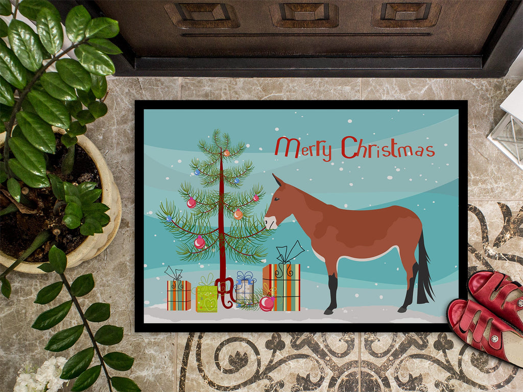 Mule Christmas Doormat Indoor Outdoor 24H X 36W Front Door Mat Rugs for Entryway, Non Slip Washable Low Pile,