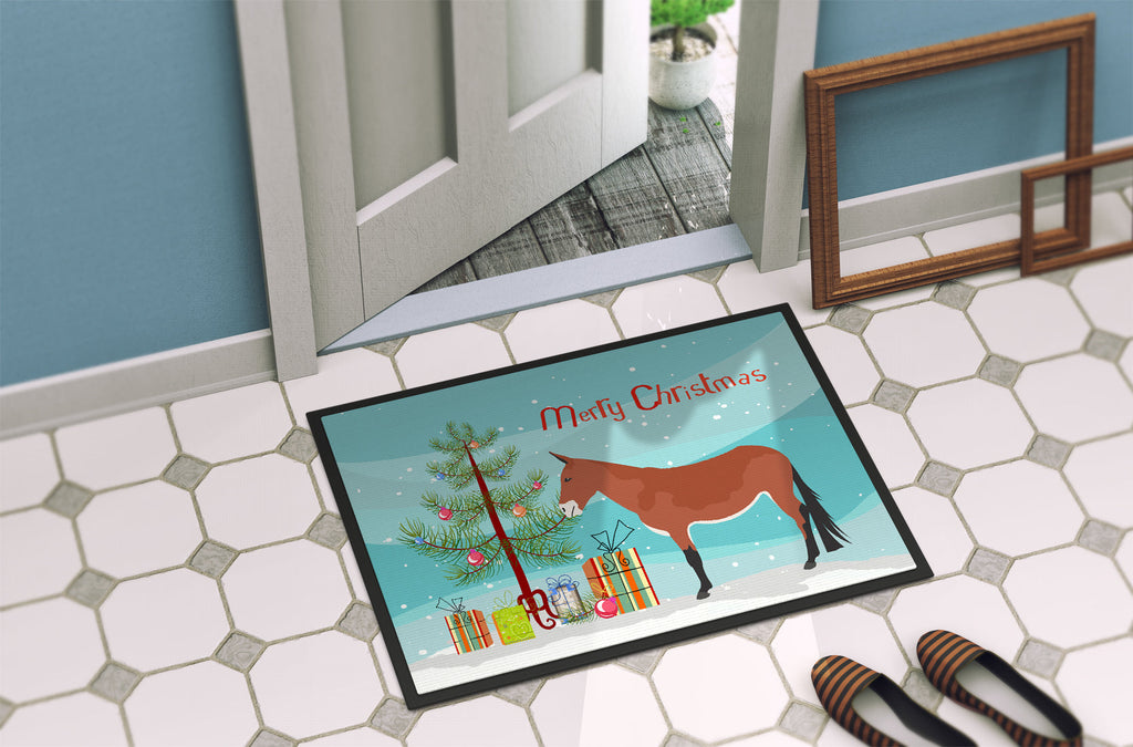 Mule Christmas Doormat Indoor Outdoor 24H X 36W Front Door Mat Rugs for Entryway, Non Slip Washable Low Pile,
