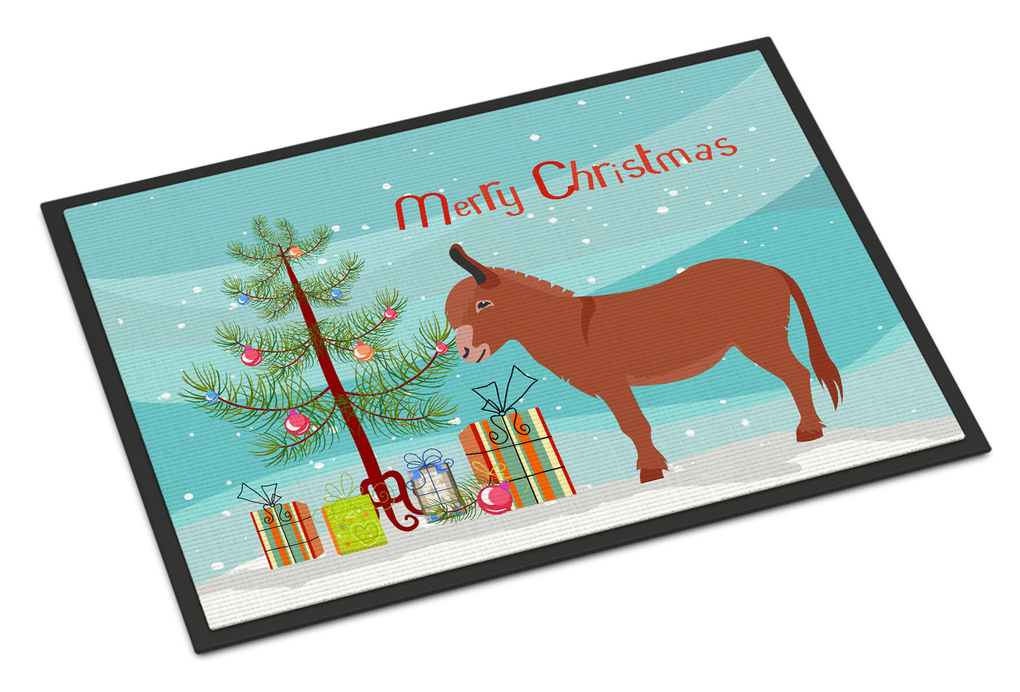Irish Donkey Christmas Doormat Indoor Outdoor 18H X 27W Front Door Mat Rugs for Entryway, Non Slip Washable