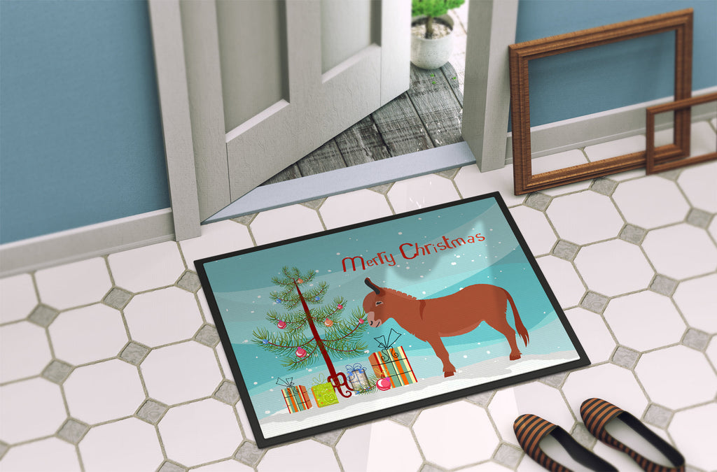 Irish Donkey Christmas Doormat Indoor Outdoor 18H X 27W Front Door Mat Rugs for Entryway, Non Slip Washable