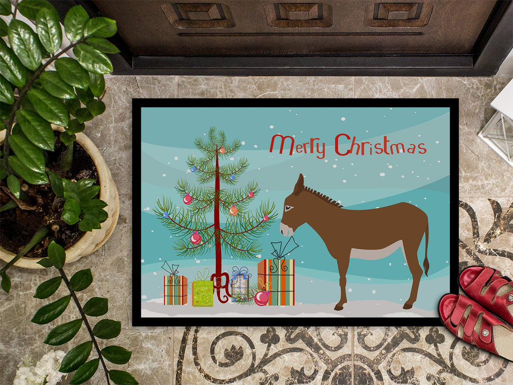 Cotentin Donkey Christmas Doormat Indoor Outdoor 24H X 36W Front Door Mat Rugs for Entryway, Non Slip Washable Low Pile,