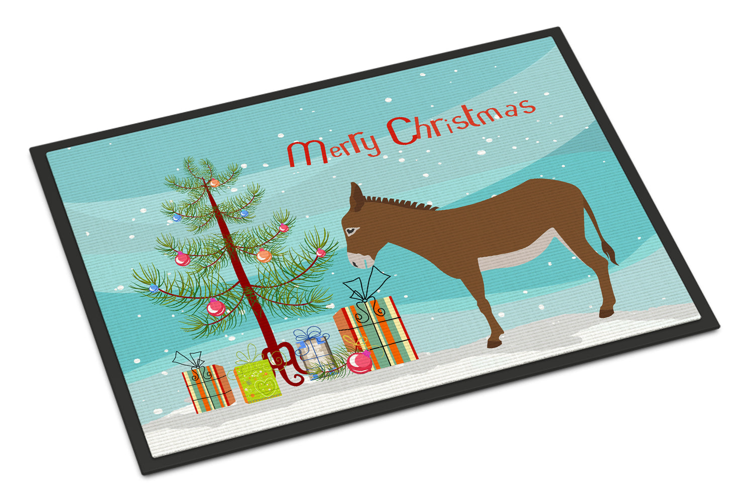 Cotentin Donkey Christmas Doormat Indoor Outdoor 18H X 27W Front Door Mat Rugs for Entryway, Non Slip Washable