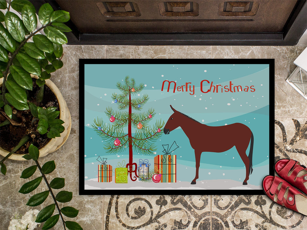 Hinny Horse Donkey Christmas Doormat Indoor Outdoor 24H X 36W Front Door Mat Rugs for Entryway, Non Slip Washable Low Pile,