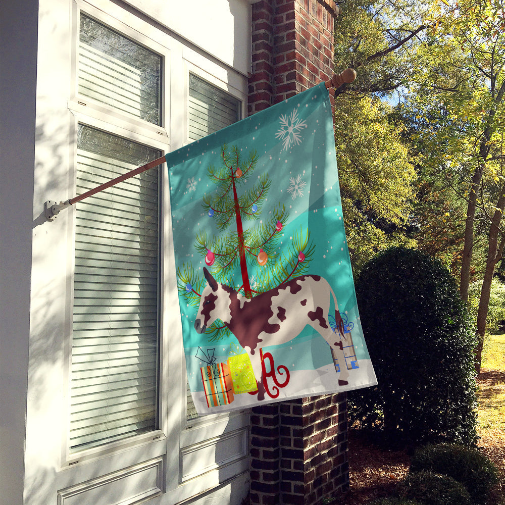 American Spotted Donkey Christmas House Flag 28x40 Porch Sleeve Pole Decorative Outside Yard Banner Artwork Wall Hanging, Polyester