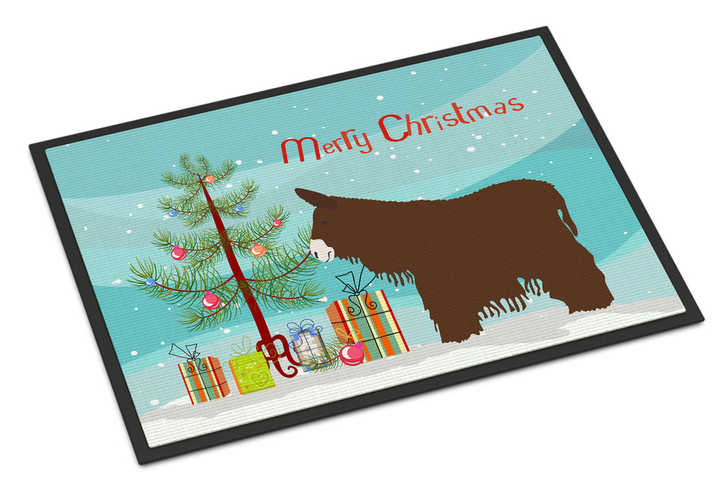 Poitou Poiteuin Donkey Christmas Doormat Indoor Outdoor 18H X 27W Front Door Mat Rugs for Entryway, Non Slip Washable