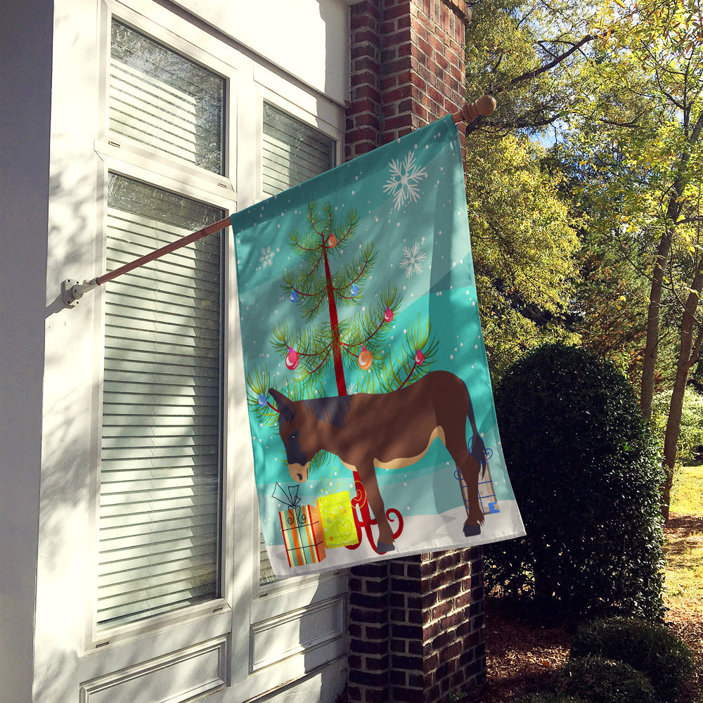Zamorano-Leones Donkey Christmas House Flag 28x40 Porch Sleeve Pole Decorative Outside Yard Banner Artwork Wall Hanging, Polyester