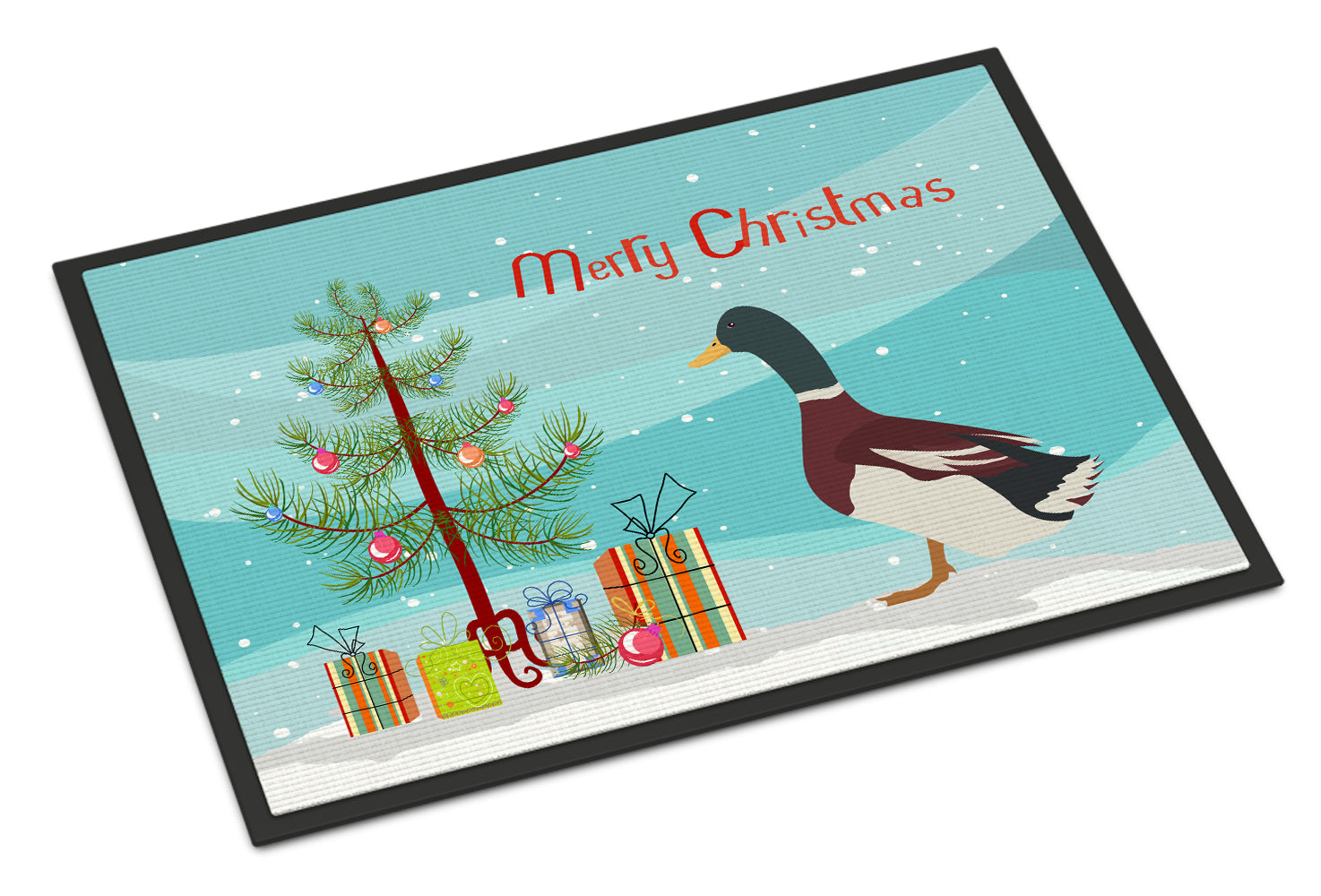 Rouen Duck Christmas Doormat Indoor Outdoor 18H X 27W Front Door Mat Rugs for Entryway, Non Slip Washable