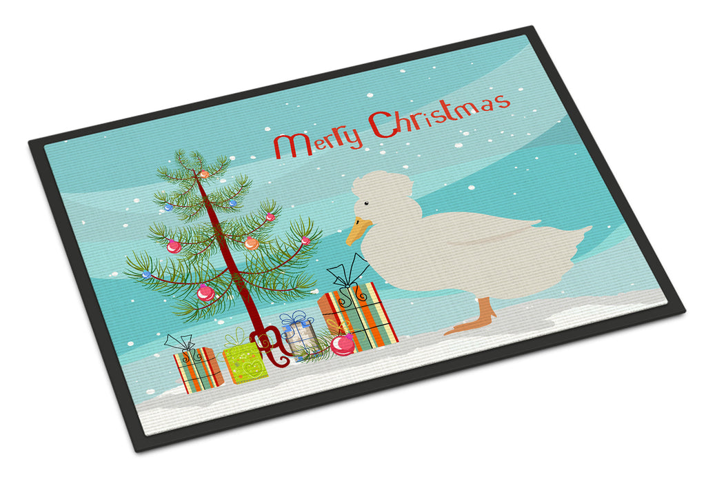 Crested Duck Christmas Doormat Indoor Outdoor 24H X 36W Front Door Mat Rugs for Entryway, Non Slip Washable Low Pile,