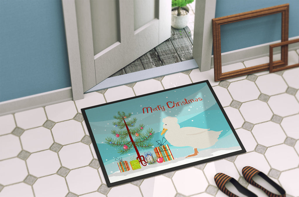 Crested Duck Christmas Doormat Indoor Outdoor 18H X 27W Front Door Mat Rugs for Entryway, Non Slip Washable