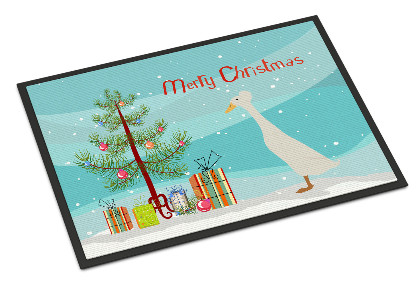 Bali Duck Christmas Doormat Indoor Outdoor 18H X 27W Front Door Mat Rugs for Entryway, Non Slip Washable