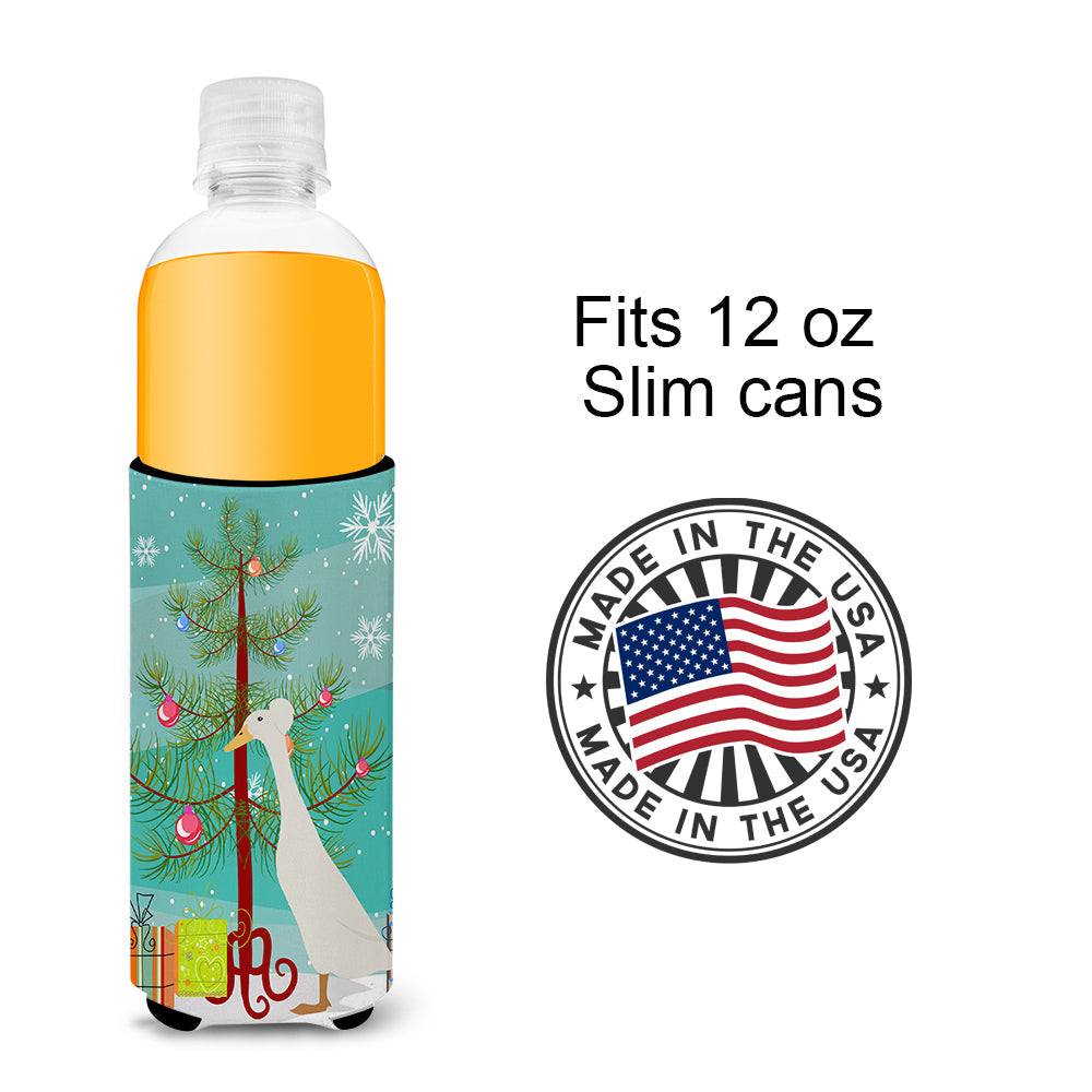 Bali Duck Christmas Slim Can Hugger , Insulated Foam Hugger for 12 oz Slim Cans, Beer Bottles & Water Bottles, Printed in USA