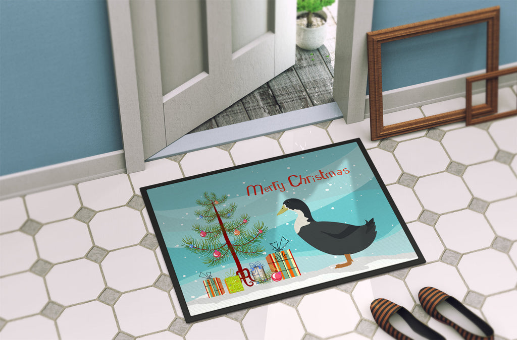 Blue Swedish Duck Christmas Doormat Indoor Outdoor 18H X 27W Front Door Mat Rugs for Entryway, Non Slip Washable
