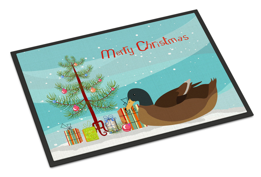 Khaki Campbell Duck Christmas Doormat Indoor Outdoor 24H X 36W Front Door Mat Rugs for Entryway, Non Slip Washable Low Pile,