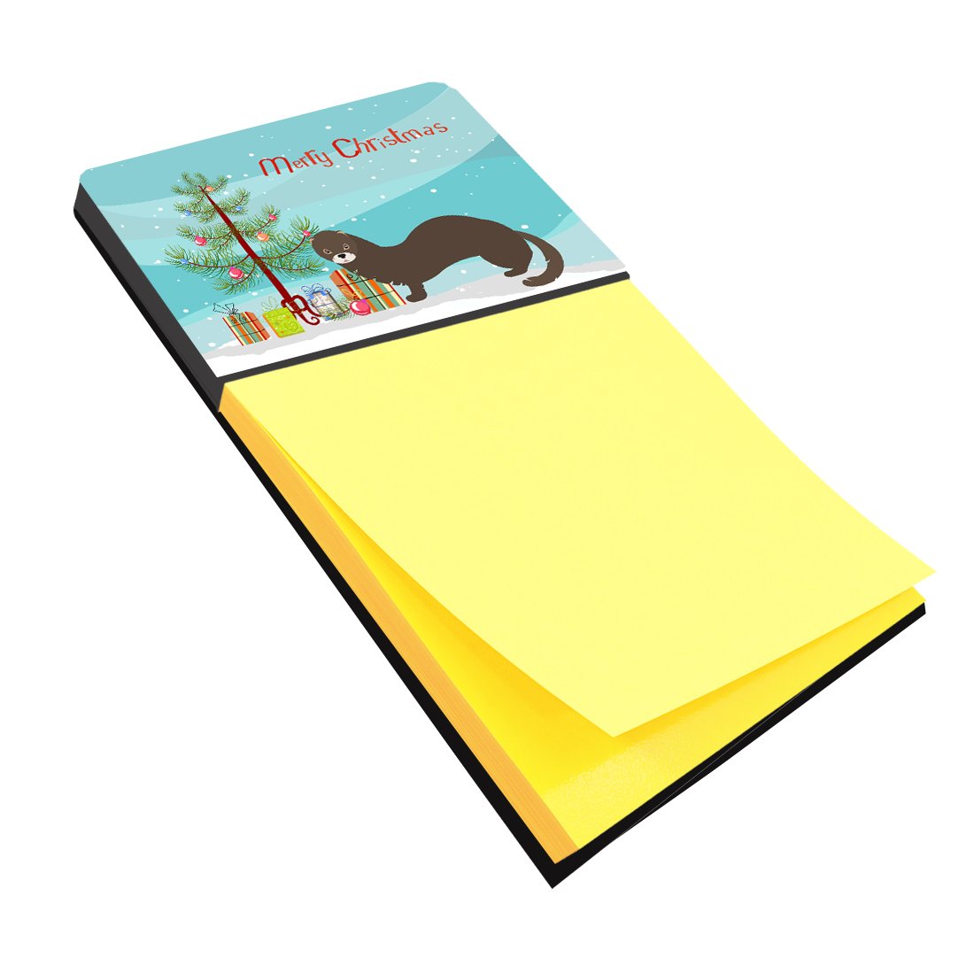 Russian or European Mink Christmas Watercolor Sticky Note Holder Refillable Dispenser Desk Accessory 3x3 Pad Gift