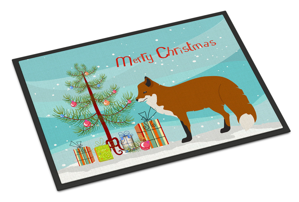 Red Fox Christmas Doormat Indoor Outdoor 24H X 36W Front Door Mat Rugs for Entryway, Non Slip Washable Low Pile,
