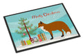 Red Fox Christmas Doormat Indoor Outdoor 24H X 36W Front Door Mat Rugs for Entryway, Non Slip Washable Low Pile,