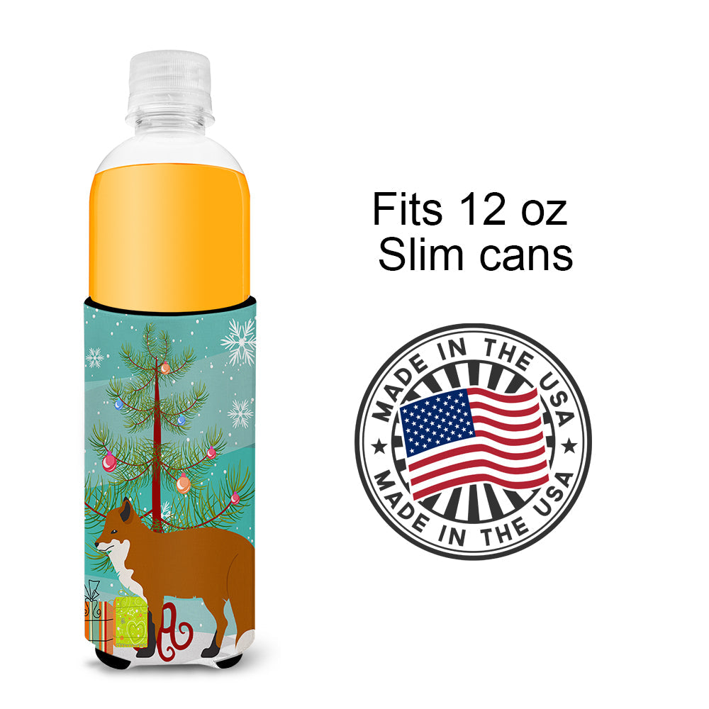 Red Fox Christmas Slim Can Hugger , Insulated Foam Hugger for 12 oz Slim Cans, Beer Bottles & Water Bottles, Printed in USA