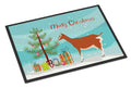 Toggenburger Goat Christmas Doormat Indoor Outdoor 18H X 27W Front Door Mat Rugs for Entryway, Non Slip Washable