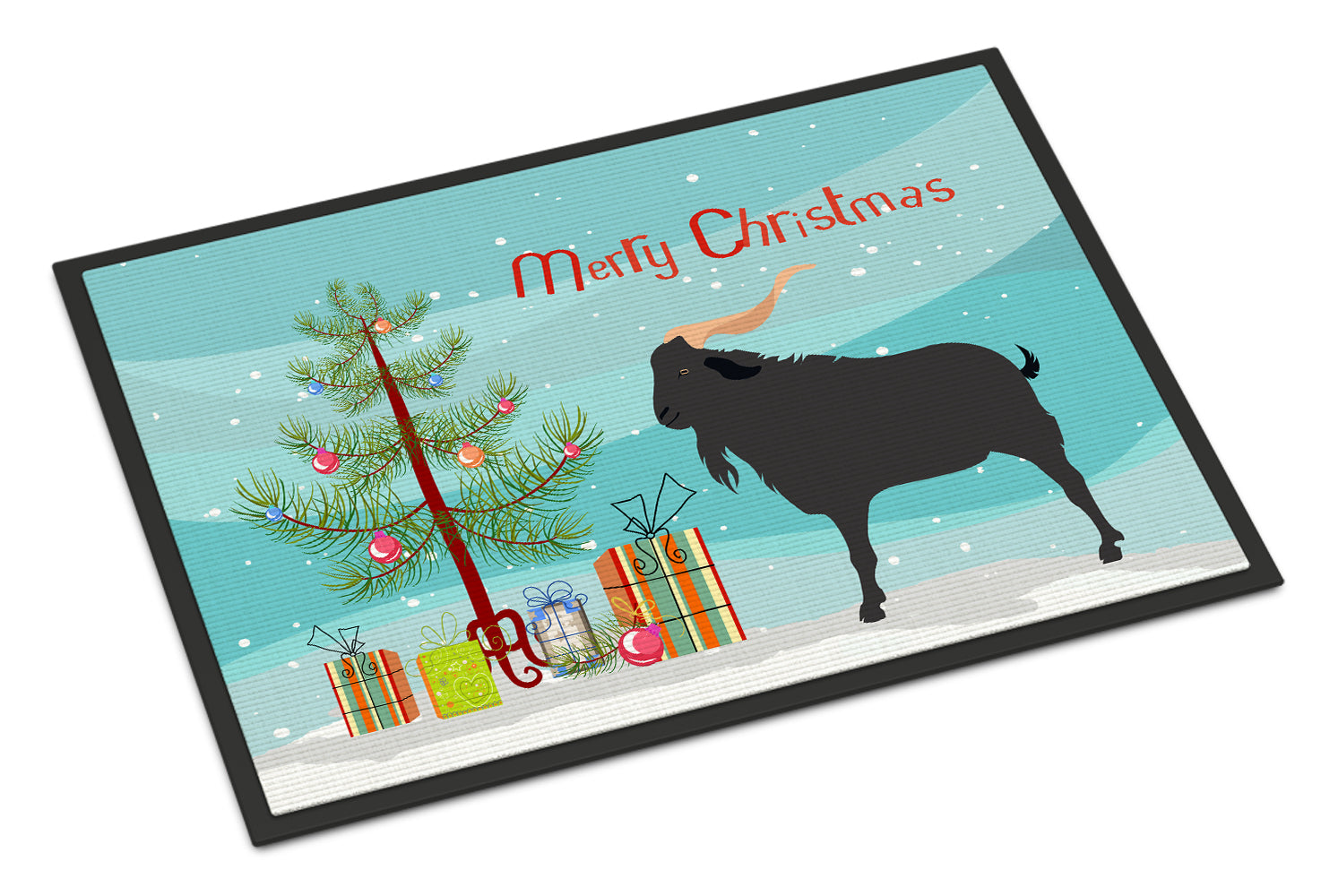 Verata Goat Christmas Doormat Indoor Outdoor 24H X 36W Front Door Mat Rugs for Entryway, Non Slip Washable Low Pile,
