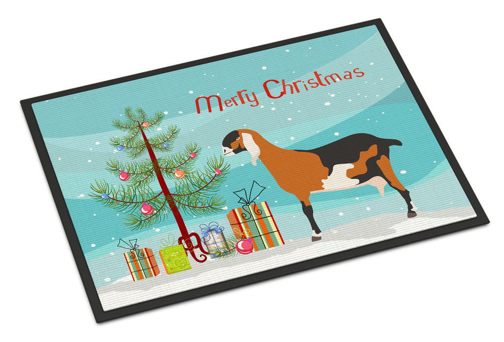 Anglo-nubian Nubian Goat Christmas Doormat Indoor Outdoor 18H X 27W Front Door Mat Rugs for Entryway, Non Slip Washable