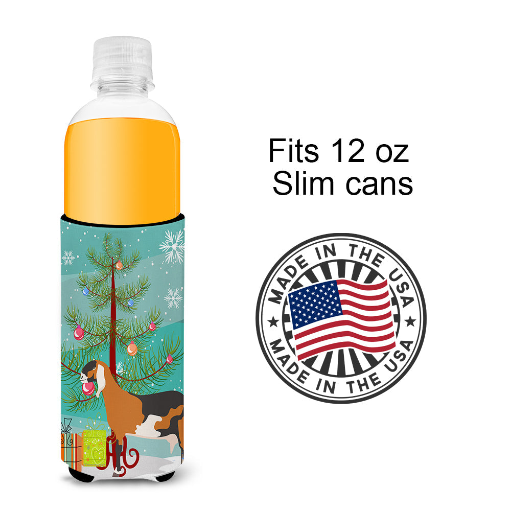 Anglo-nubian Nubian Goat Christmas Slim Can Hugger , Insulated Foam Hugger for 12 oz Slim Cans, Beer Bottles & Water Bottles, Printed in USA