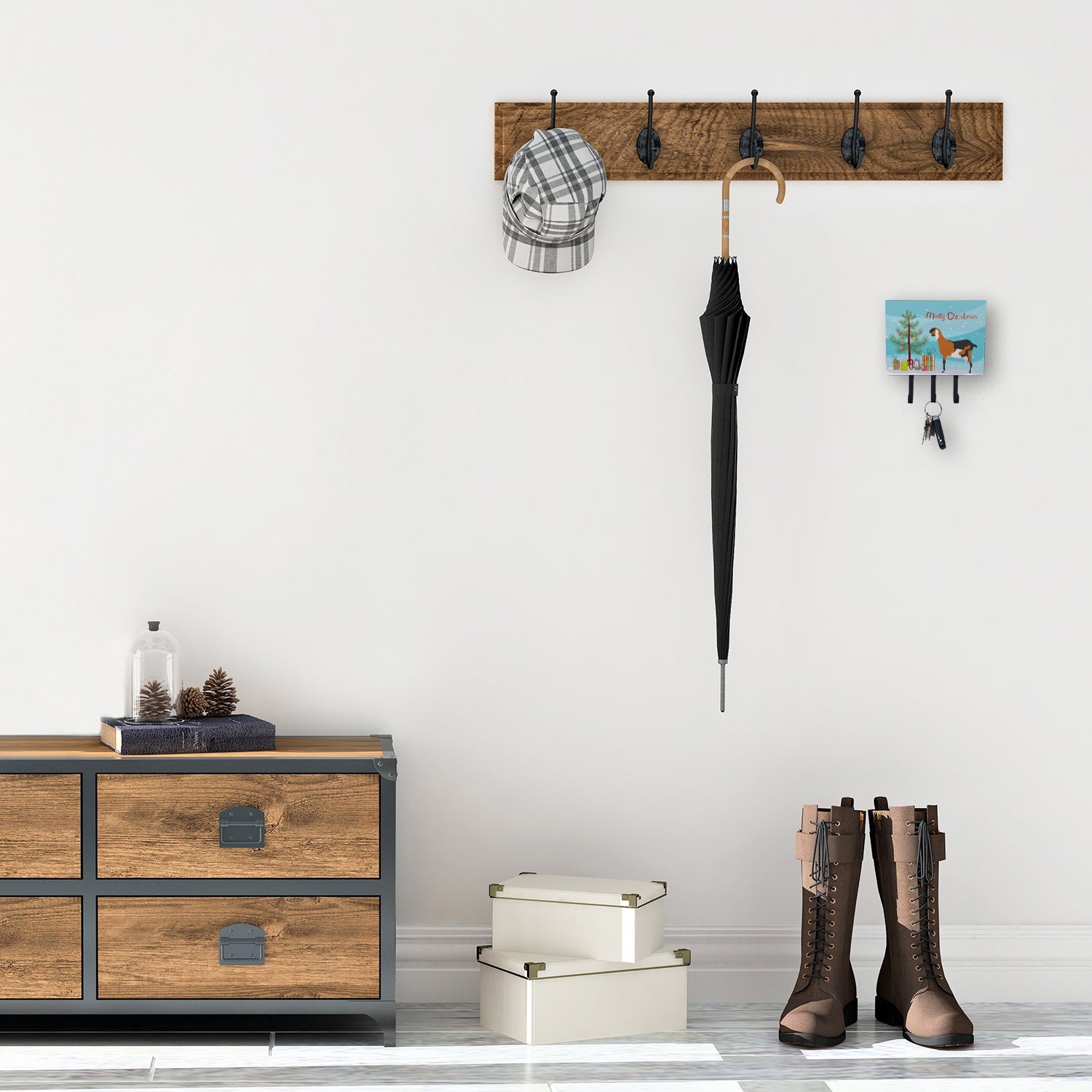 Anglo-nubian Nubian Goat Christmas Leash or Key Holder Wall Hooks, Coat Rack Wall Mount, for Hanging Keys, Towels, Aprons, Leashes