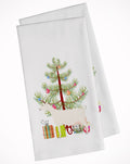 Saanen Goat Christmas Kitchen Towel Set of 2 White Dish Towels Decorative Bathroom Hand towel for Hand, Face, Hair, Yoga, Tea, Dishcloth, 19 X 28", White