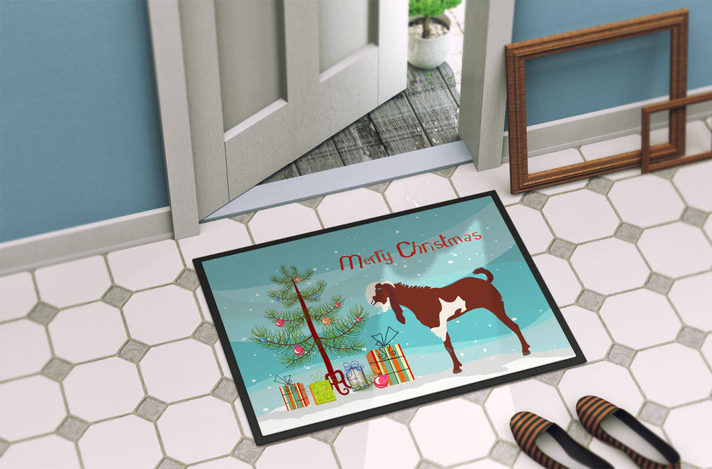 Jamnapari Goat Christmas Doormat Indoor Outdoor 24H X 36W Front Door Mat Rugs for Entryway, Non Slip Washable Low Pile,