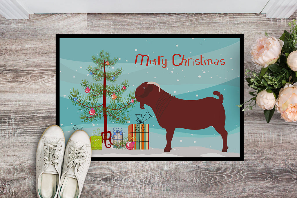 Kalahari Red Goat Christmas Doormat Indoor Outdoor 24H X 36W Front Door Mat Rugs for Entryway, Non Slip Washable Low Pile,
